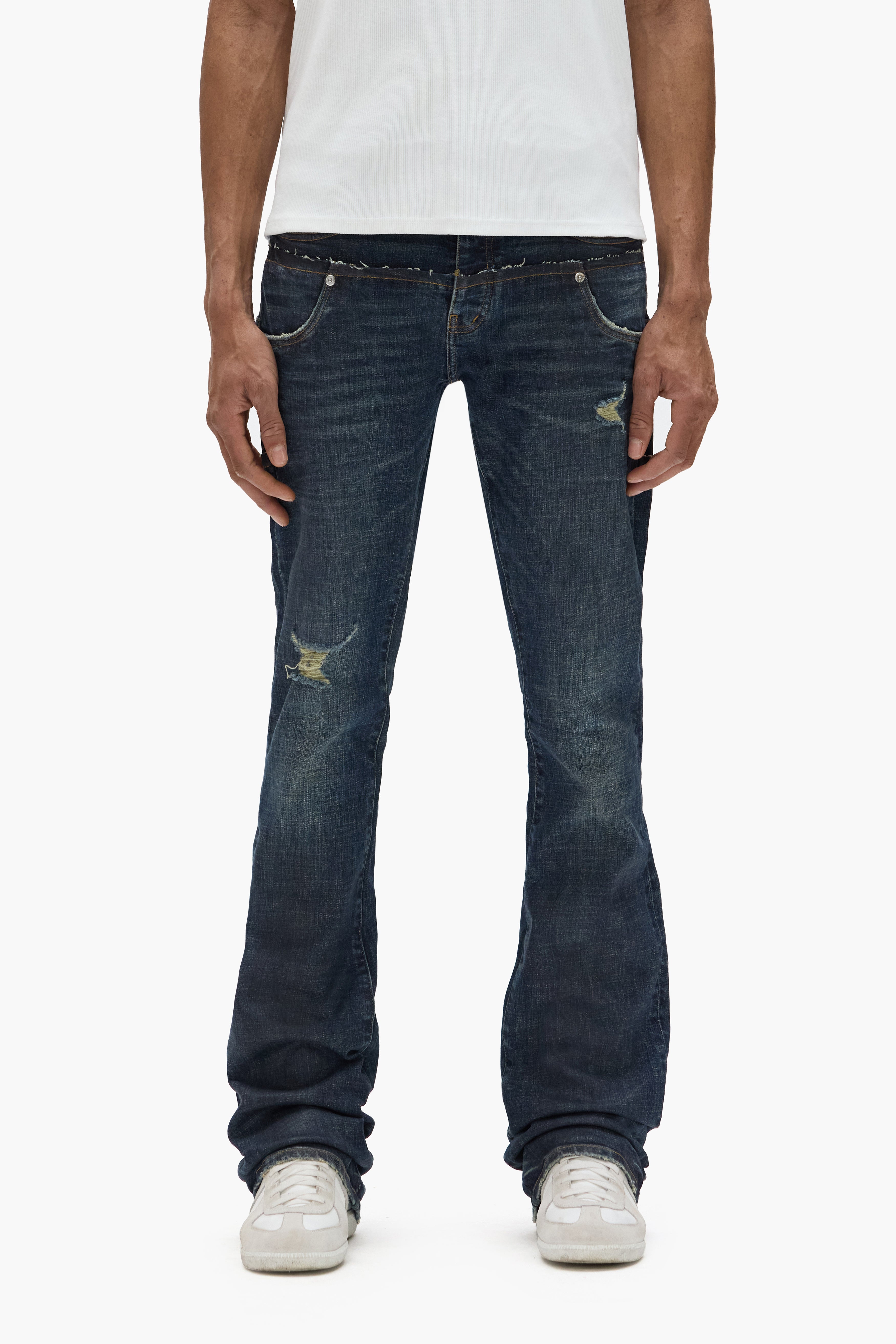 P072 Rinse Coated Double Waist