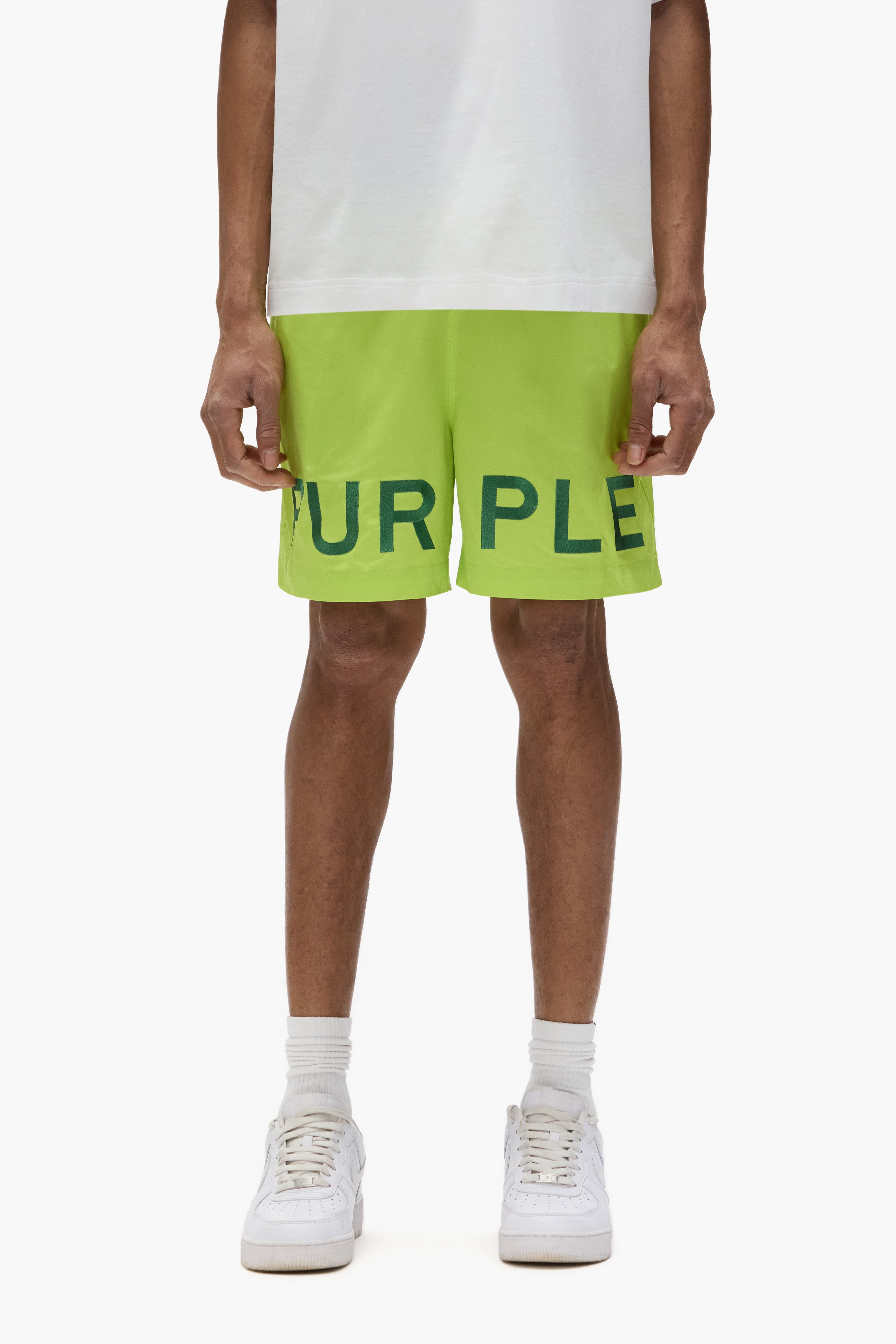 Embroidered Wordmark Swim Shorts