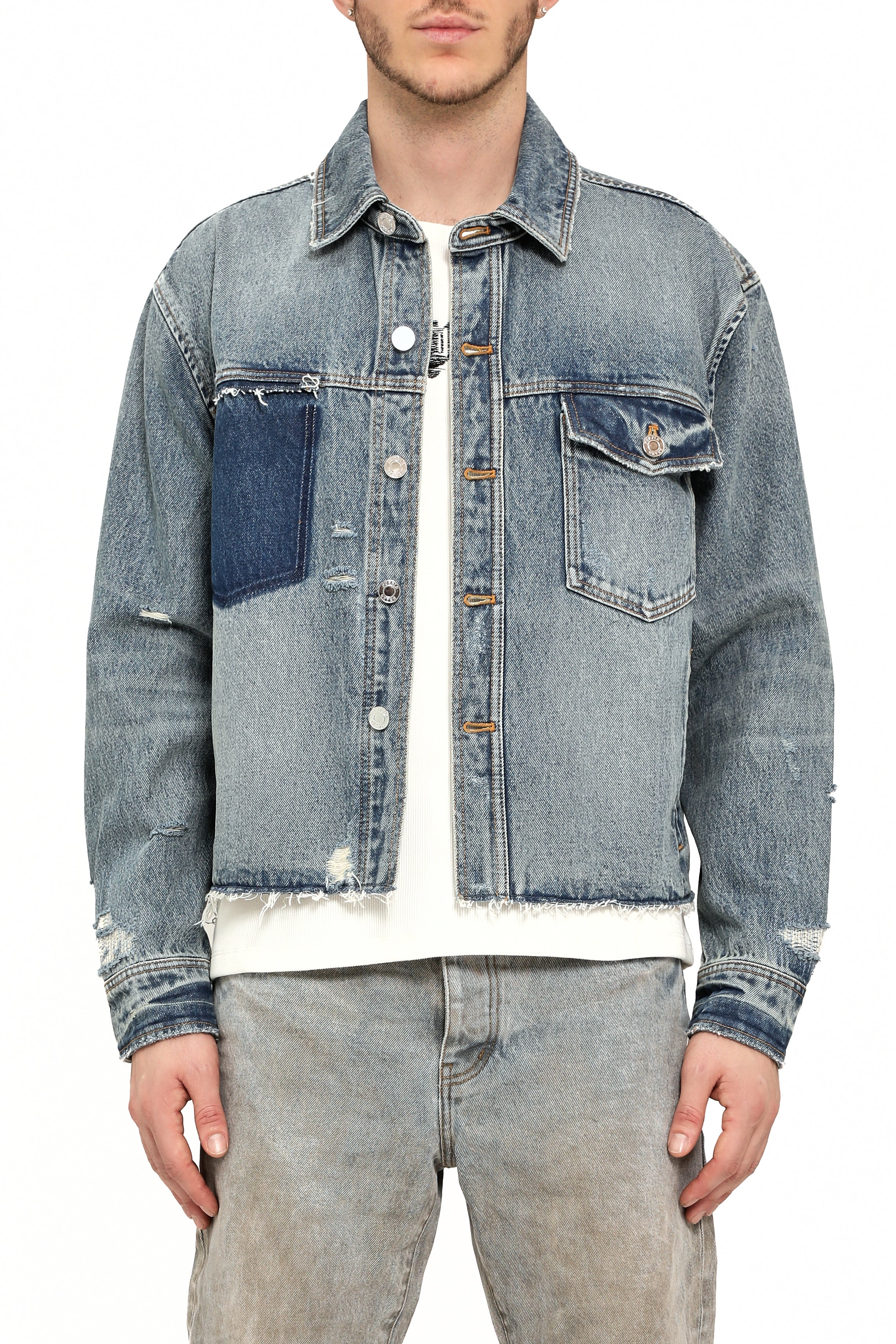 Distressed Cropped Shirt