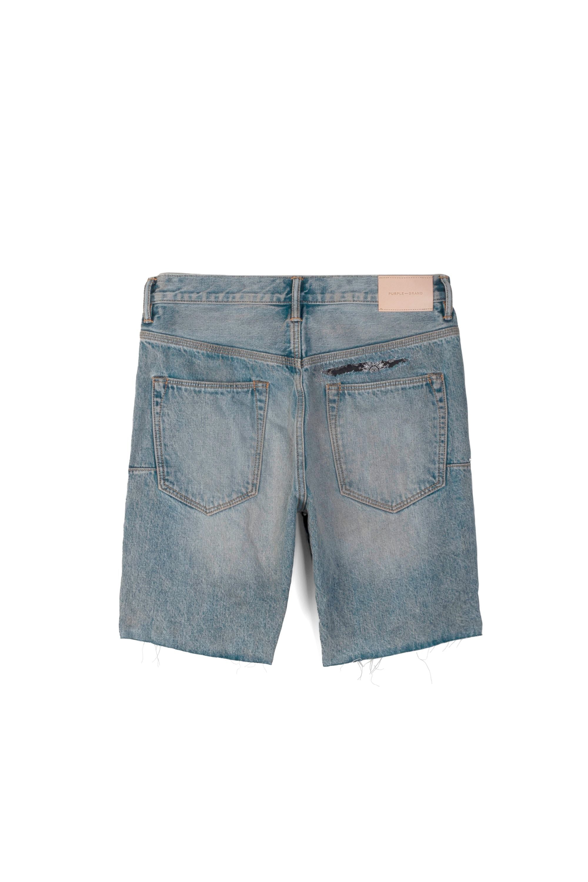 P020 MID RISE SHORT - Bandana Patchwork Indigo