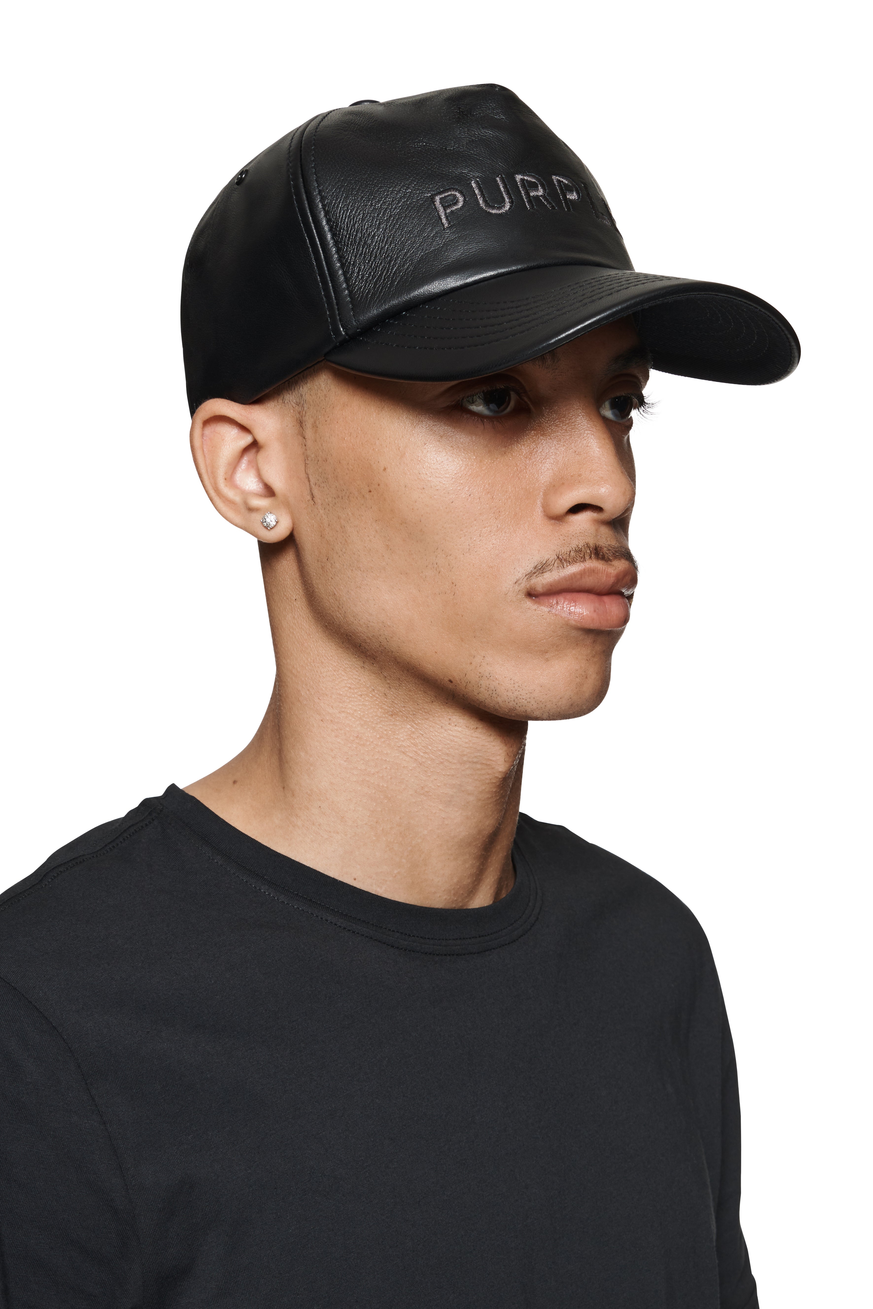 Purple Logo Leather Hat